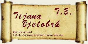 Tijana Bjelobrk vizit kartica